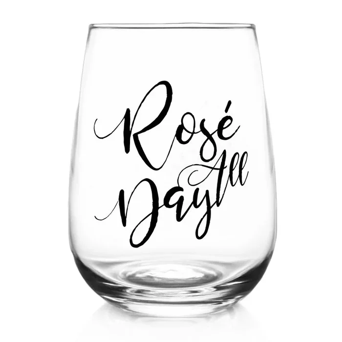 Rosé All Day – Stemless Wine Glass (17oz)
