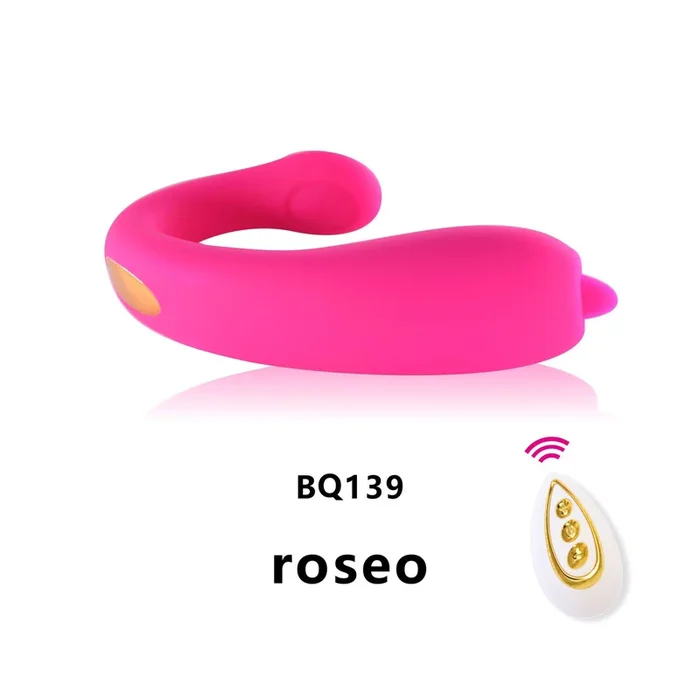 ROSEO C-Shaped Remote Control Vibrator Couple Sex Toy
