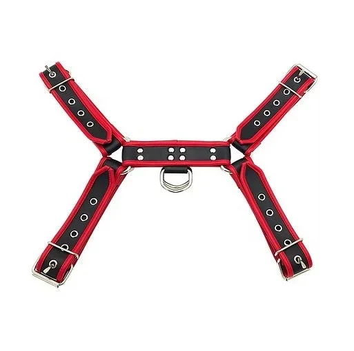 Rouge Front Harness Black with Red Piping PVC O.T.H S/M or L/XL