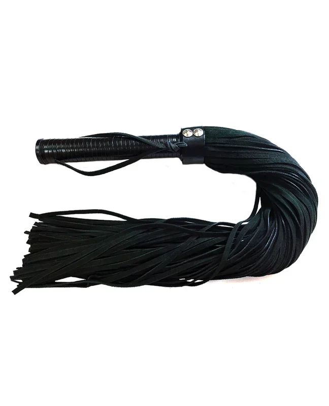 Rouge Suede Flogger w/Leather Handle – Black
