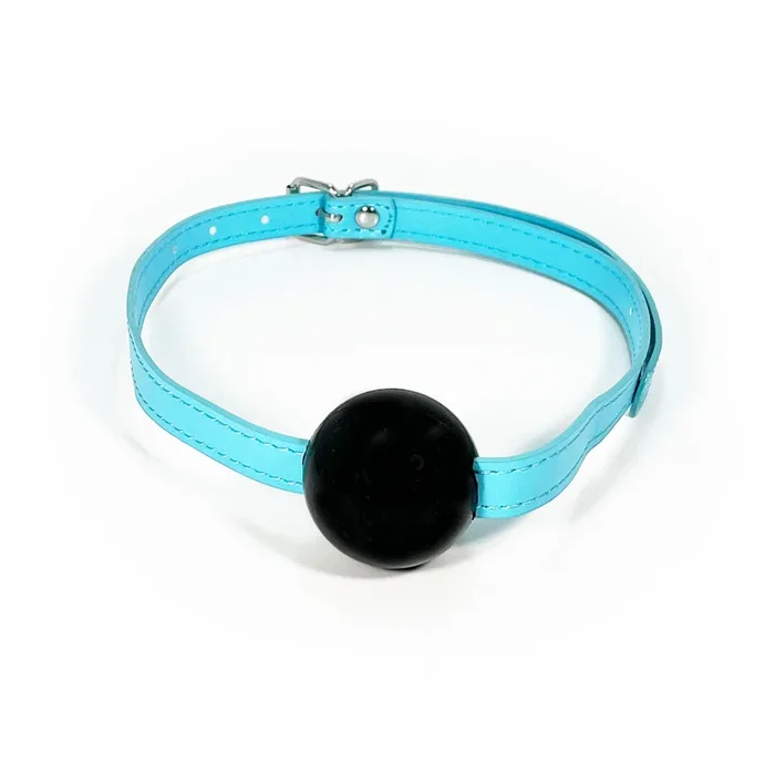 Rubber Ball Gag by Fetish Pleasure Play in Black and Teal