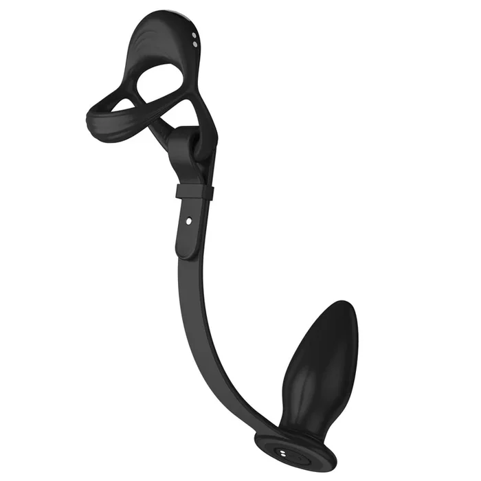 Running Wild Vibrating Silicone Cock & Ball Ring With Anal Plug