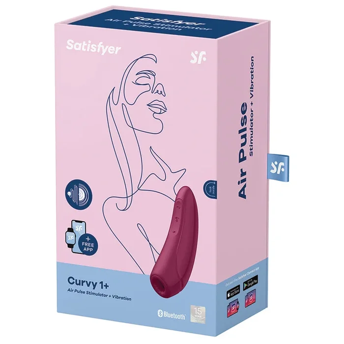 Satisfyer Curvy 1+ Connect App Air Pulse Stimulator + Vibration – Rose Red