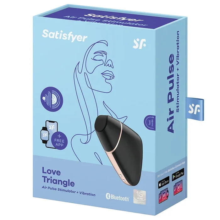 Satisfyer Love Triangle Connect App Air Pulse Stimulator + Vibration – Black