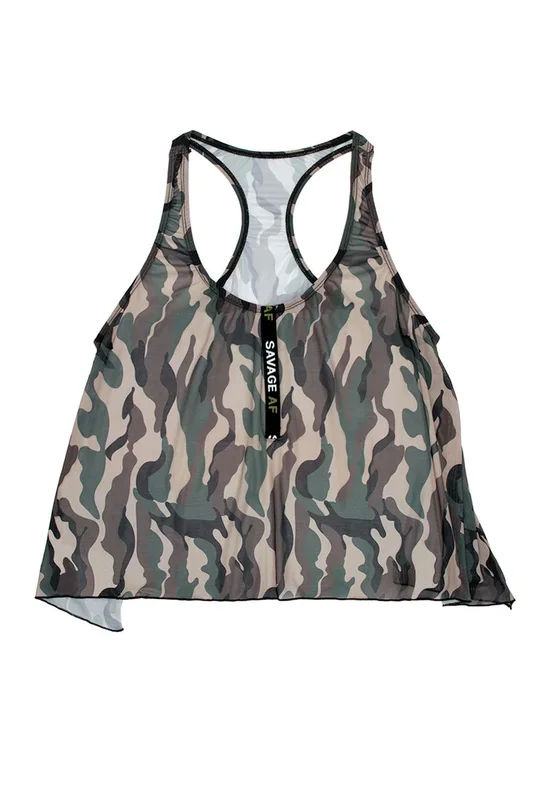 Savage Af Swing Top – Forest Camo – M/l