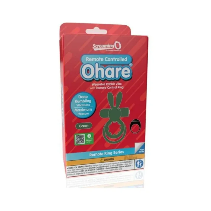Screaming O Ohare Remote Controlled Vibrating Ring – Green