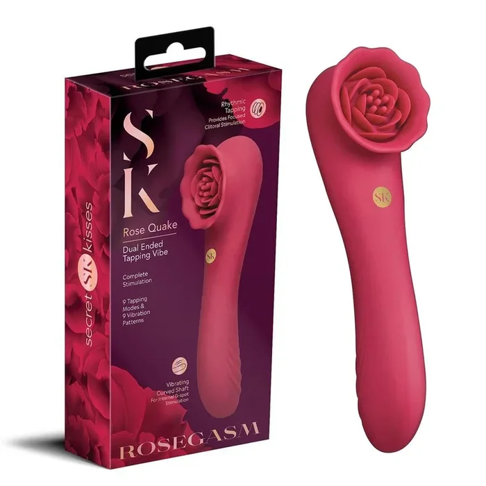 Secret Kisses Rosegasm Rose Quake Dual Ended Tapping Vibe 18.8 cm