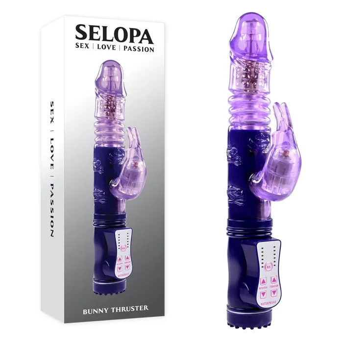 Selopa BUNNY THRUSTER – Purple 24.8 cm Thrusting Rabbit Vibrator