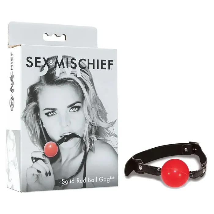 Sex & Mischief Solid Red Ball Gag – Red/Black Mouth Restraint