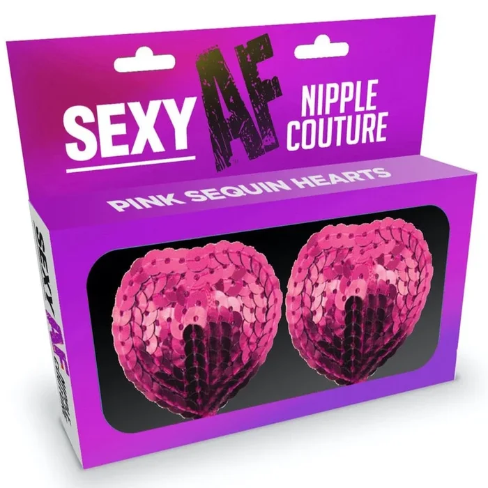 Sexy AF Nipple Couture Nipple Covers – Pink Sequin Hearts