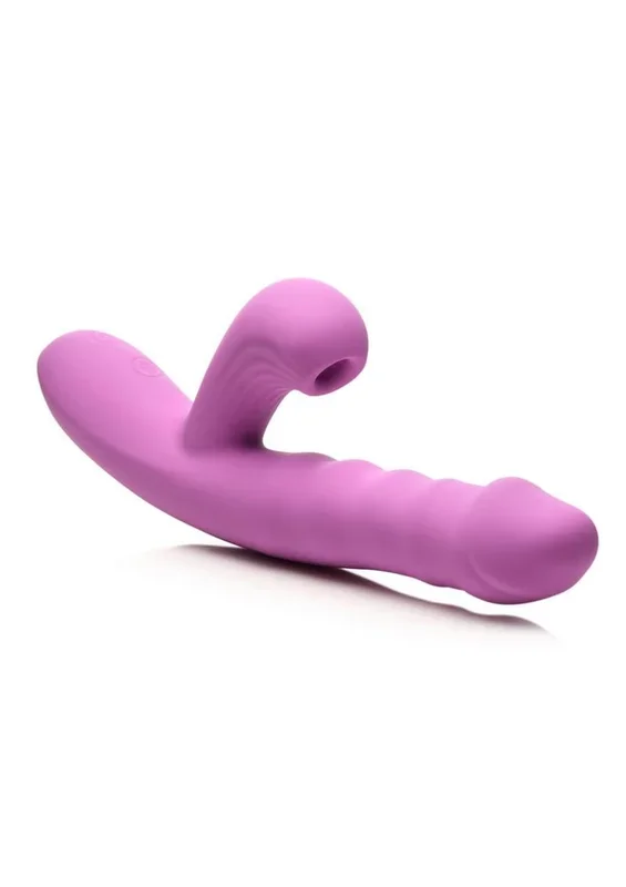 Shegasm + Thrust Wave Thrusting and Sucking Rechargeable Silicone Rabbit Vibrator