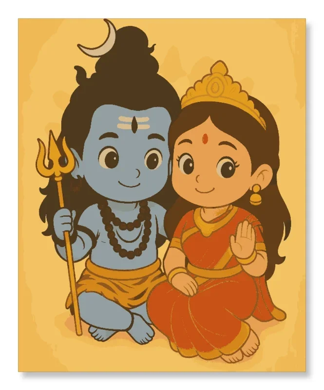 Shiva Parvati – Ghibli Edition