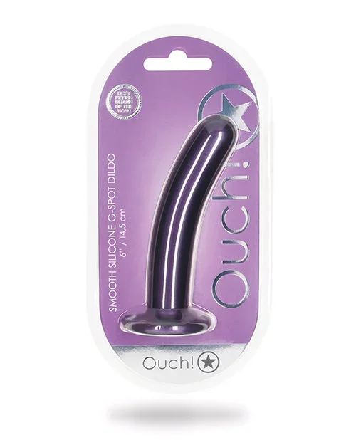 Shots Ouch 6″ Smooth G-Spot Dildo – Metallic Purple