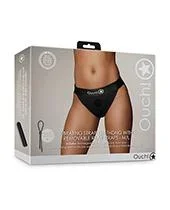 Shots Ouch Vibrating Strap On Thong W/removable Rear Straps – Black M/l
