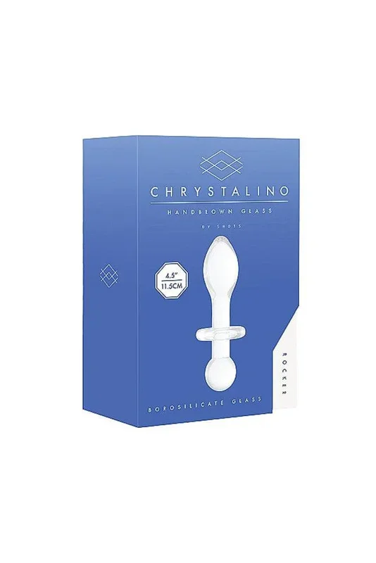 Shots Toys – Chrystalino – Rocker Glass Butt Plug – White