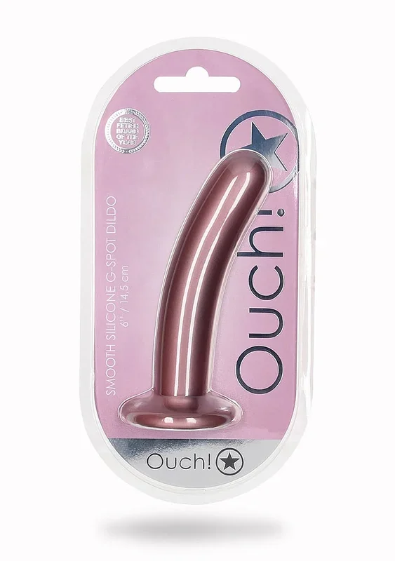 Shots Toys | OUCH! Smooth G-Spot Dildo – 6″ / 14.5 cm – Rose Gold