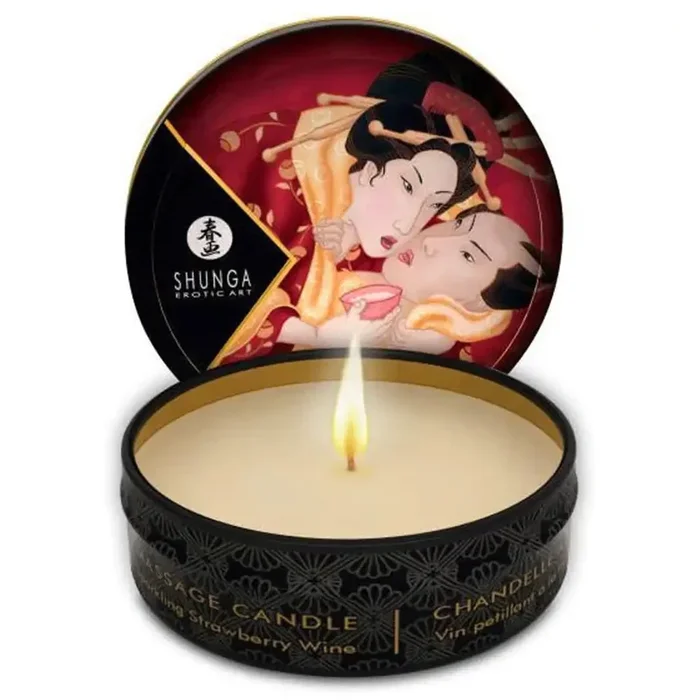 Shunga Mini Scented Massage Candle – Sparkling Strawberry Wine