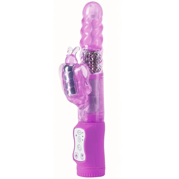 Silicone Butterfly Rotating Swirled Vibrator