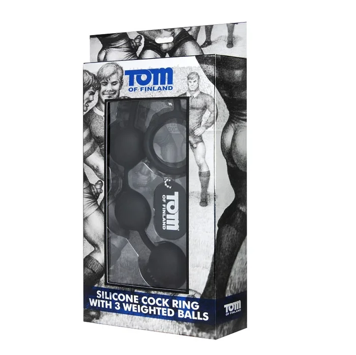 Silicone Cock Ring with 3 Weighted Balls