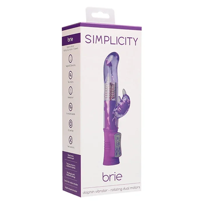 Simplicity BRIE dolphin vibrator – rotating dual motors – Purple