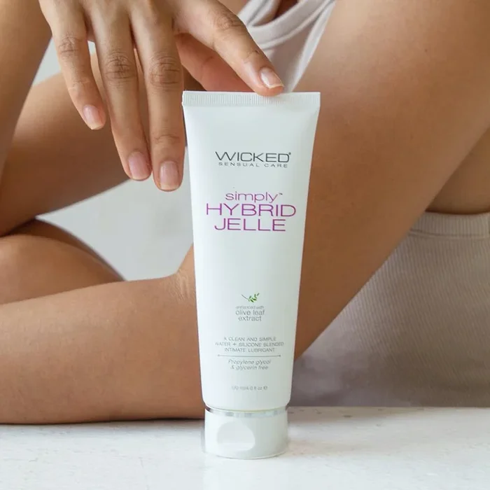 Simply Hybrid Jelle Water + Silicone Blended Lubricant – 4 oz.