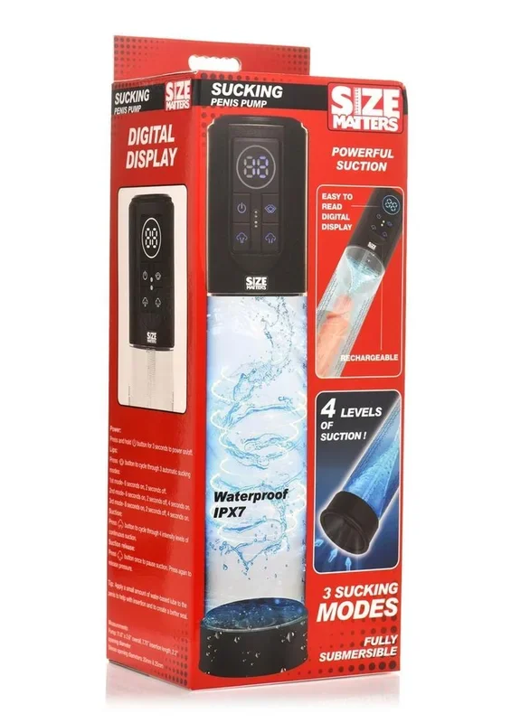 Size Matters Sucking Rechargeable Silicone Penis Pump