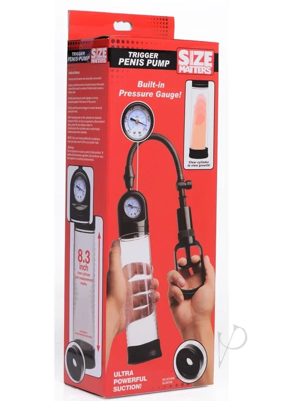 Size Matters Trigger Penis Pump W/ gauge