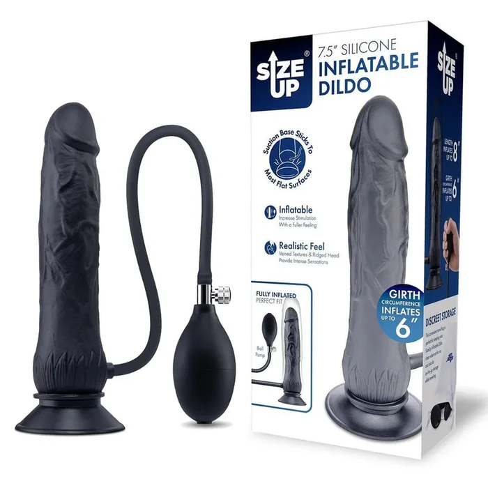 Size Up 7.5 Inch Inflatable Dildo with Balls – 20.3 cm Inflatable Dong