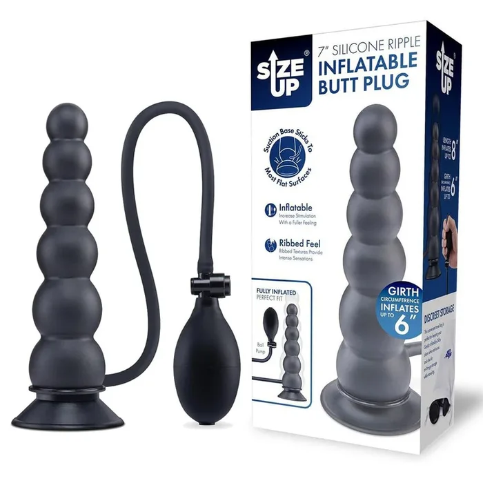 Size Up 7 Inch Ripple Inflatable Butt Plug – 20.3 cm Inflatable Butt Plug