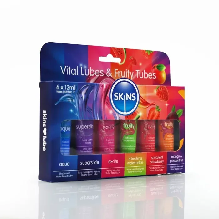 Skins Vital and Fruity Lubes Sampler Tubes (6 x 12ml)