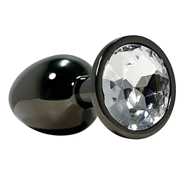 Small Gunmetal Jeweled Princess Plug Metal Butt Plug by Fetish Pleasure Play