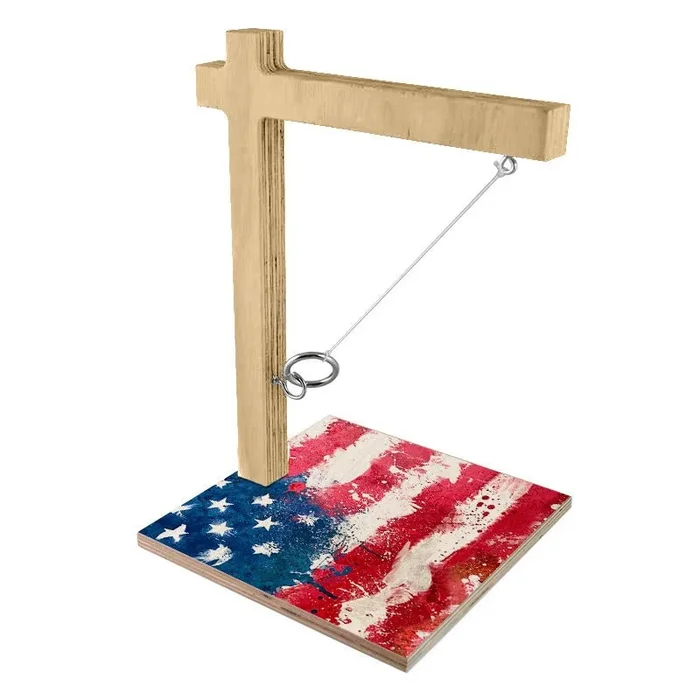 Small Tabletop Ring Toss Game – Grunge Flag