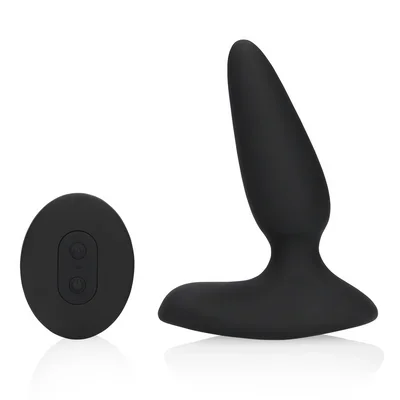 Smooth Vibrating Anal Plug with Remote Control – Licorice Black