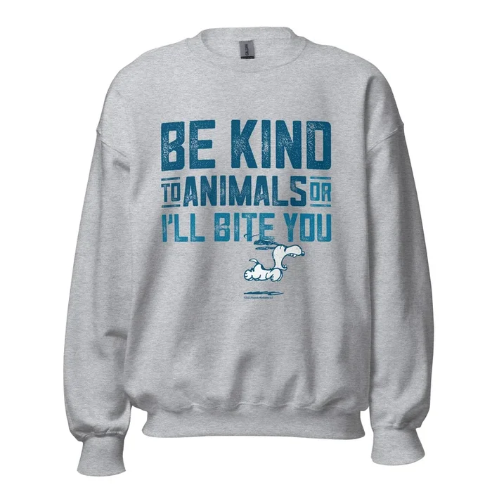 Snoopy Be Kind To Animals Adult Sweatshirt