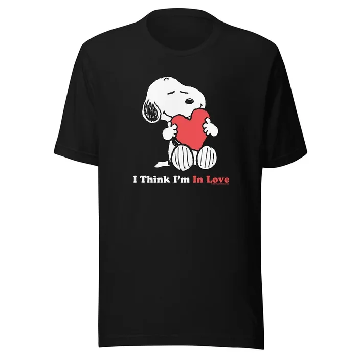 Snoopy I Think I’m In Love Adult T-Shirt