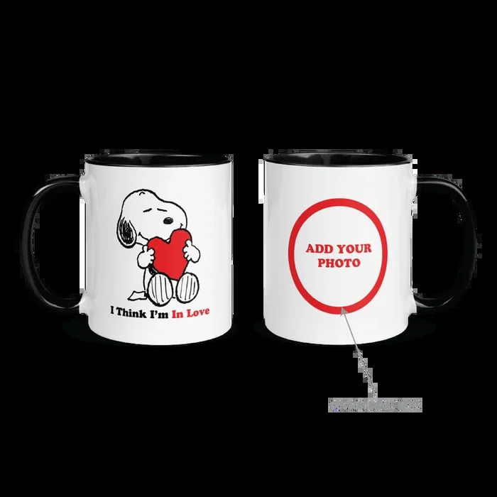 Snoopy I Think I’m In Love Personalized Two Tone Mug