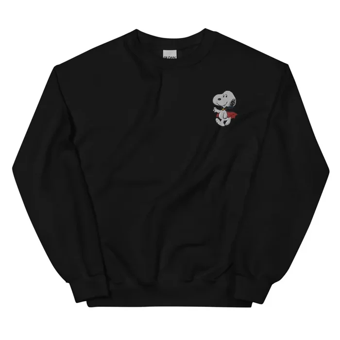Snoopy Vampire Embroidered Adult Crewneck