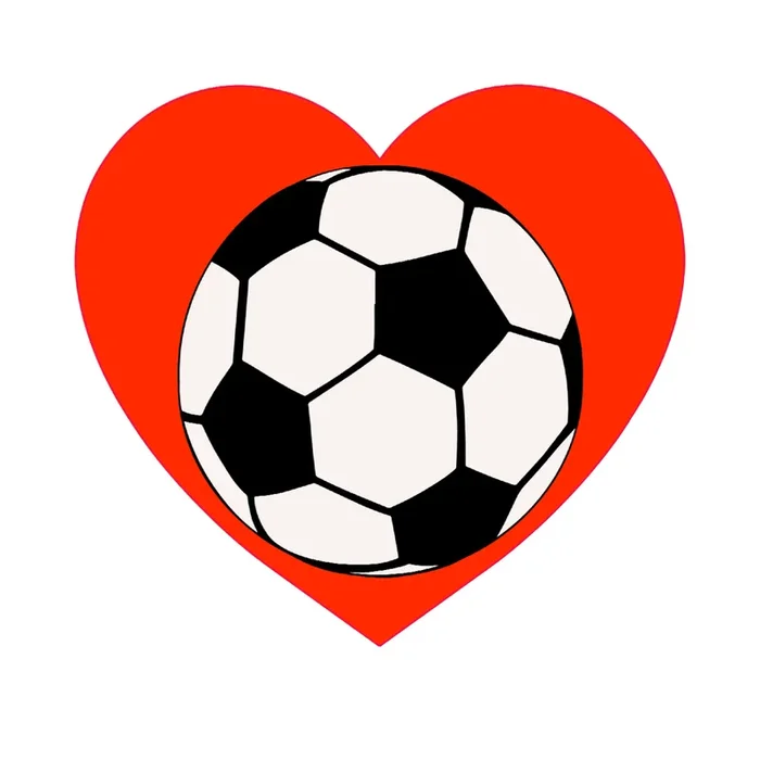 Soccer Ball in a Heart Player, Sticker Decal