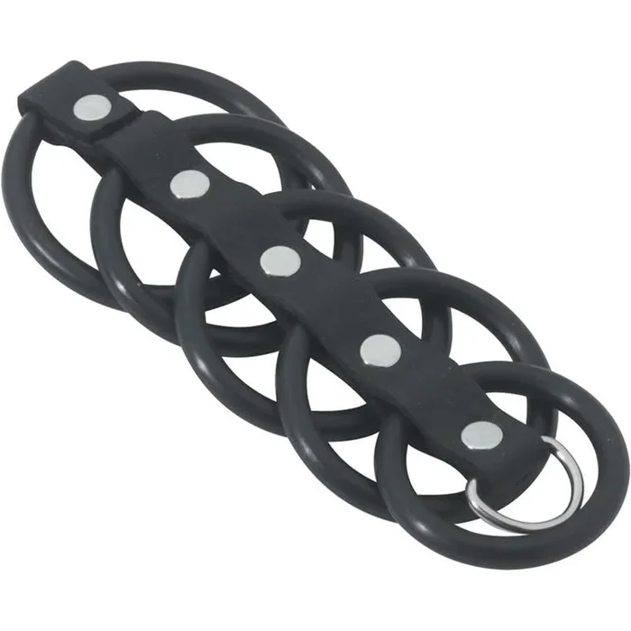 Spartacus 5 Ring Black Rubber Gates of Hell – Male Sexual Enhancer