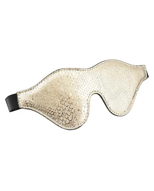 Spartacus Blindfold w/Leather – White Snakeskin Micro Fiber