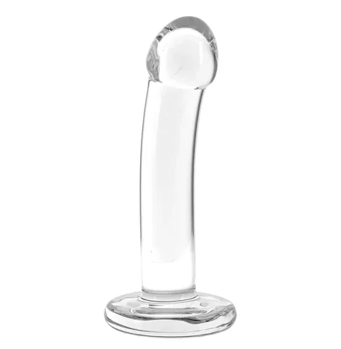 Spartacus Blown Basic Curve 6 Inch Glass Dildo in Clear