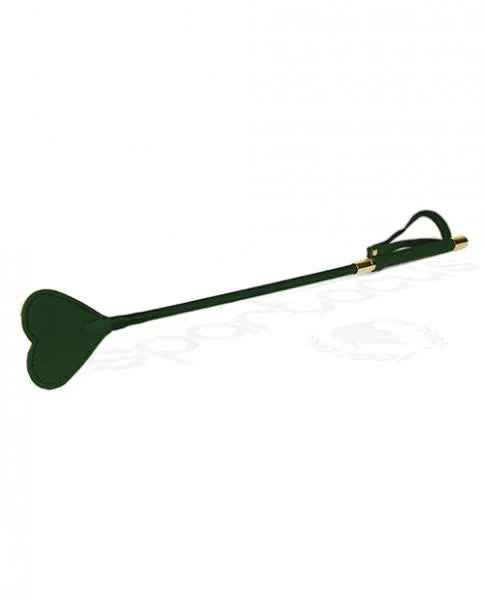 Spartacus Pu Riding Crop W/plush Heart Shape Tip – Green