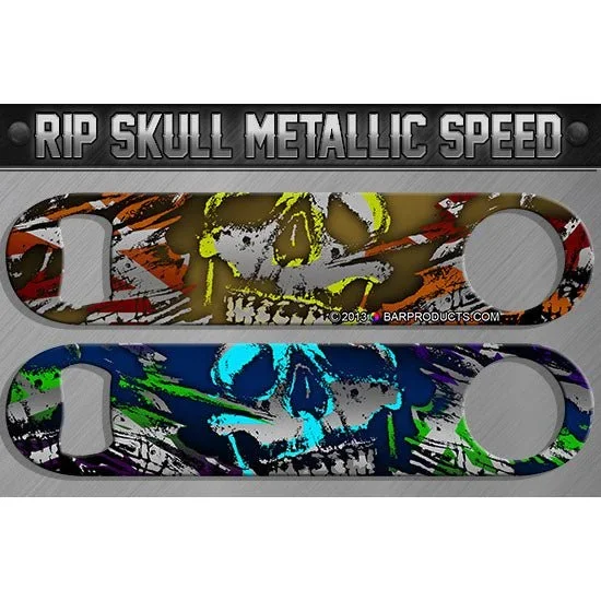 Speed Bottle Opener / Bar Key – RIP Skull “Metallic”
