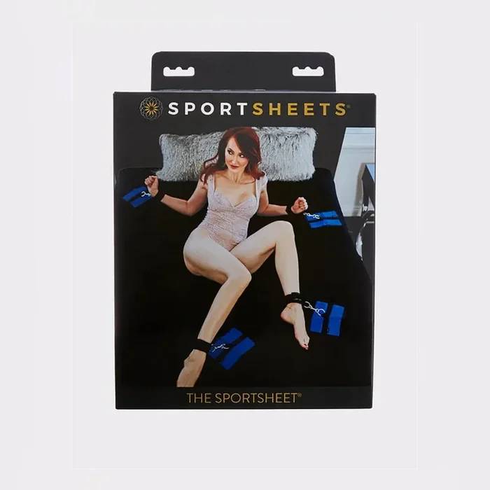 SPORTSHEETS The Sportsheet – Black QUEEN Size with Integrated Cuffs