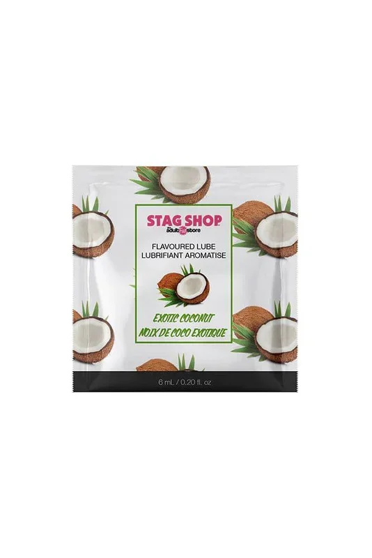 Stag Shop – Flavored Water-Based Lubricant – 4ml Foil Packet – Coconut