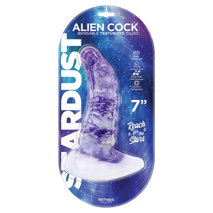 Stardust Alien Cock Silicone Dildo – Purple 7″