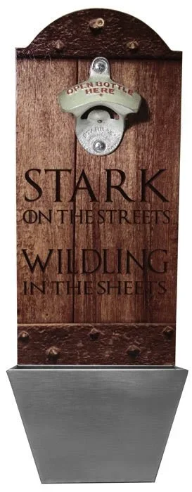 Stark on the Streets… Wooden Bottle Opener with Cap Catcher