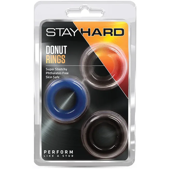 Stay Hard Assorted Colors Donut Penis Rings (3-Pack)
