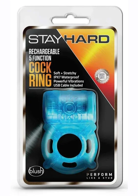 Stay Hard Rechargeable 5 Function Cock Ring