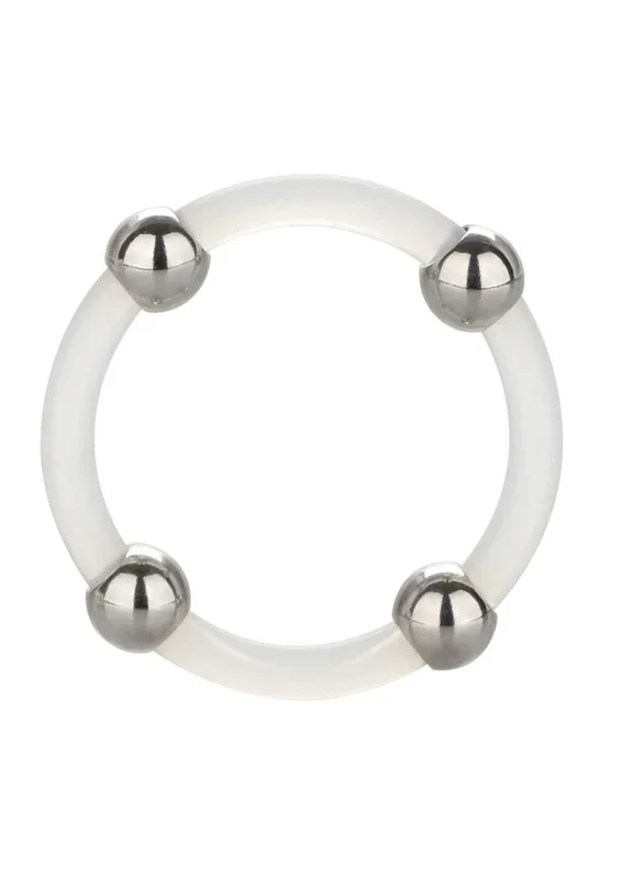 Steel Beaded Silicone Cock Ring